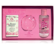 Load image into Gallery viewer, Bulgarian Rose - Gift Set (Rose Berry Roll-On / Lady&#39;s Joy Soap / Rose Water)
