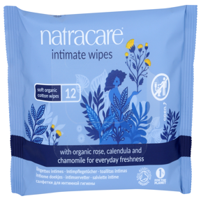 Natracare Organic Cotton Intimate Wipes - Qty 12