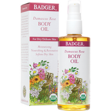 Load image into Gallery viewer, Badger Balms Damascus Rose Body Oil - 118ml / 4 fl. oz.
